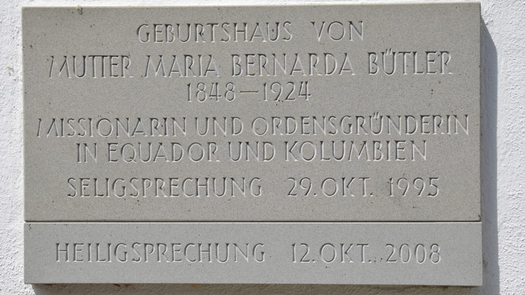 Inschrift am Geburtshaus