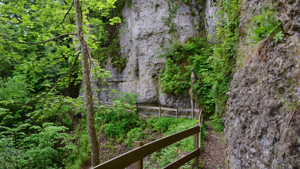 unter der Iddaburg führt ein Weg zur Lourdes-Grotte